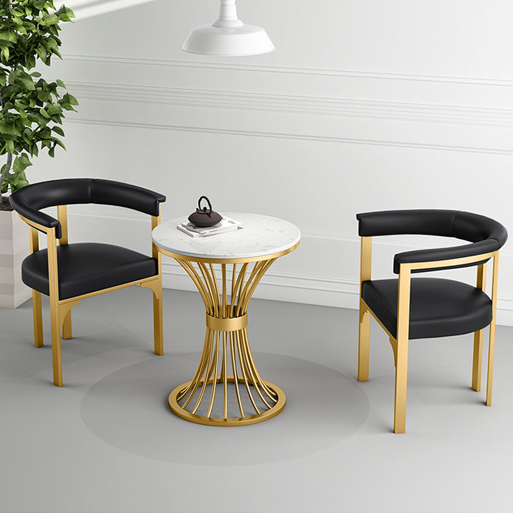 Sillas de comedor tapizadas de estilo escandinavo, sin brazos, con respaldo abierto (juego de 2)
