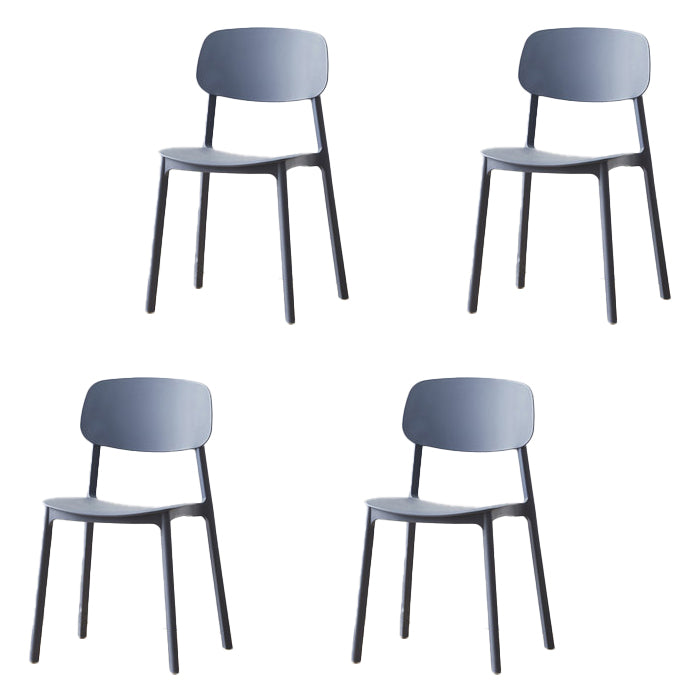Silla auxiliar de plástico escandinavo para sala de conferencias, silla de comedor con respaldo abierto (juego de 4)