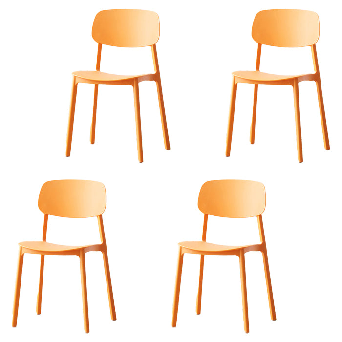 Silla auxiliar de plástico escandinavo para sala de conferencias, silla de comedor con respaldo abierto (juego de 4)