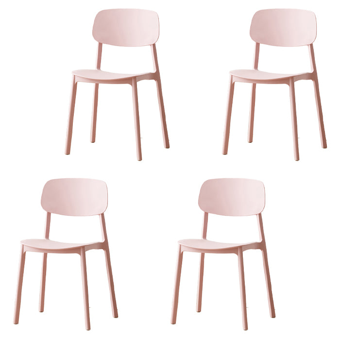 Silla auxiliar de plástico escandinavo para sala de conferencias, silla de comedor con respaldo abierto (juego de 4)