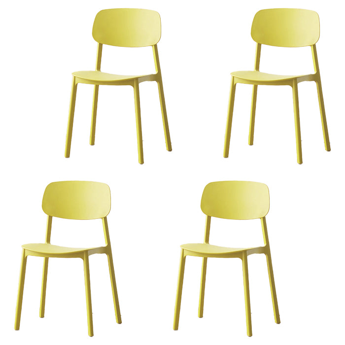 Silla auxiliar de plástico escandinavo para sala de conferencias, silla de comedor con respaldo abierto (juego de 4)