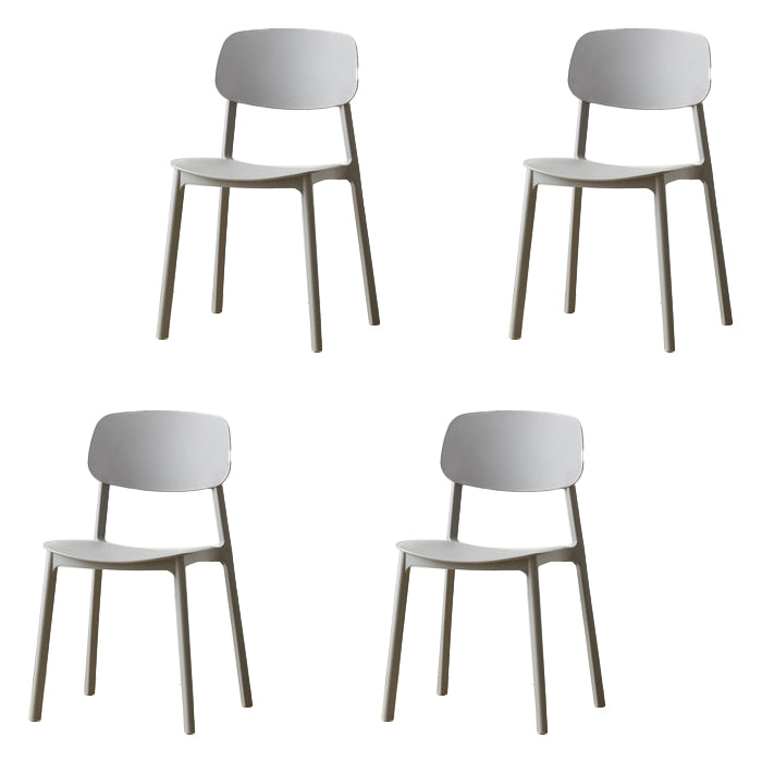 Silla auxiliar de plástico escandinavo para sala de conferencias, silla de comedor con respaldo abierto (juego de 4)