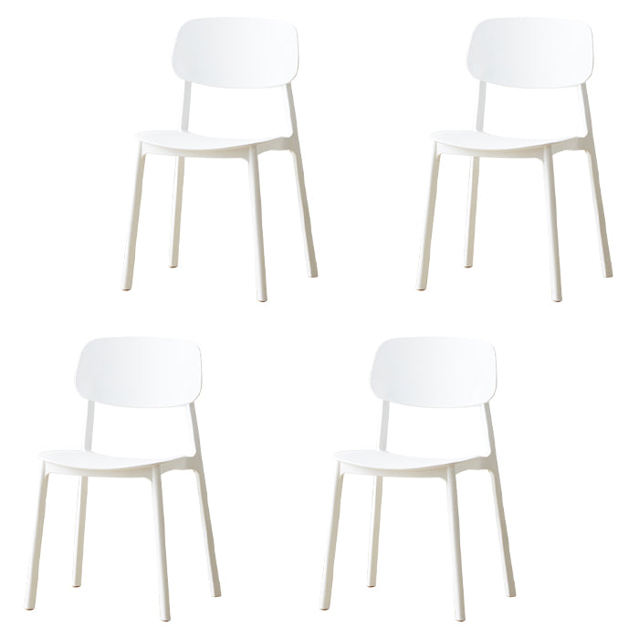 Silla auxiliar de plástico escandinavo para sala de conferencias, silla de comedor con respaldo abierto (juego de 4)