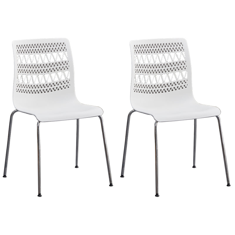 Sillas sin brazos apilables de estilo moderno, silla lateral con respaldo sólido