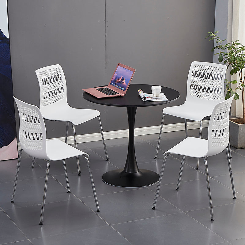 Sillas sin brazos apilables de estilo moderno, silla lateral con respaldo sólido