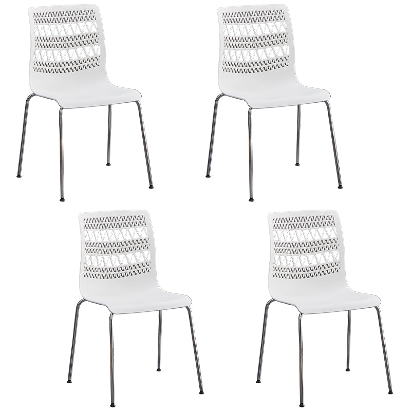 Sillas sin brazos apilables de estilo moderno, silla lateral con respaldo sólido