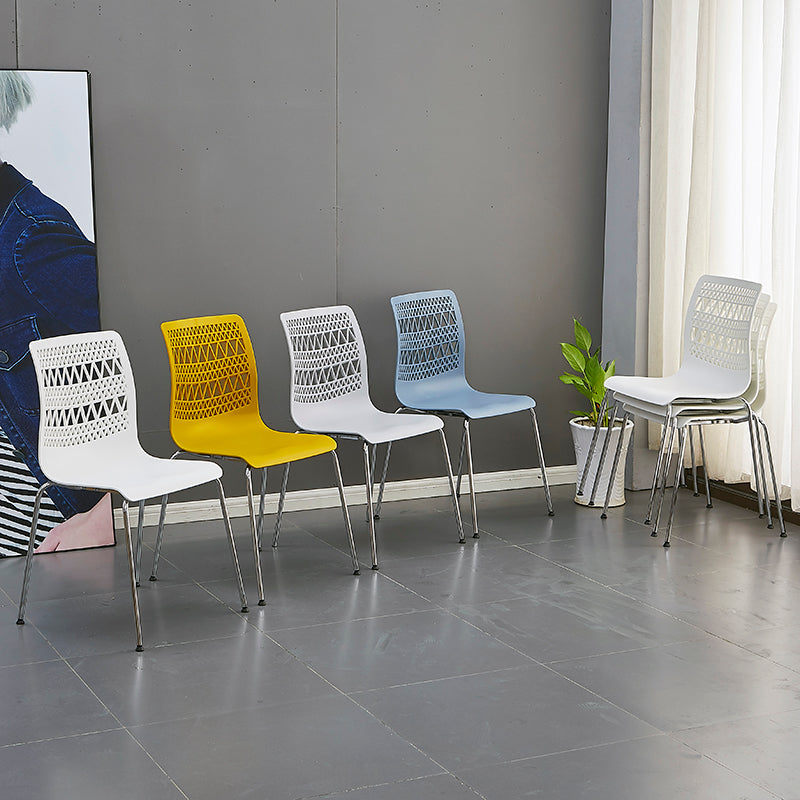 Sillas sin brazos apilables de estilo moderno, silla lateral con respaldo sólido