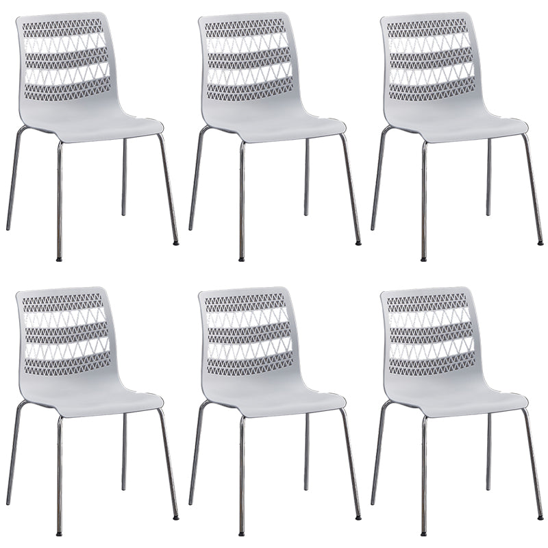 Sillas sin brazos apilables de estilo moderno, silla lateral con respaldo sólido
