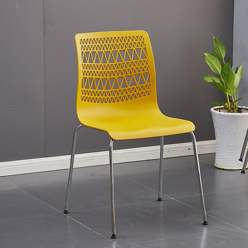 Sillas sin brazos apilables de estilo moderno, silla lateral con respaldo sólido