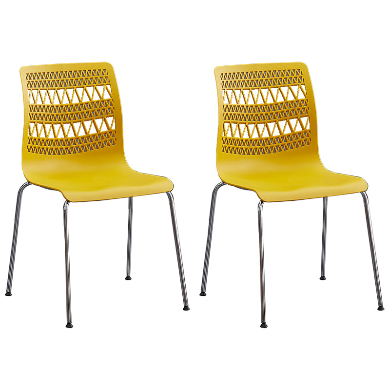 Sillas sin brazos apilables de estilo moderno, silla lateral con respaldo sólido