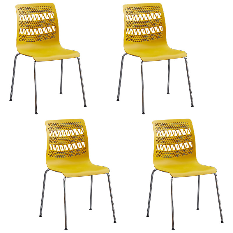 Sillas sin brazos apilables de estilo moderno, silla lateral con respaldo sólido