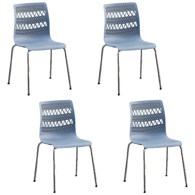 Sillas sin brazos apilables de estilo moderno, silla lateral con respaldo sólido