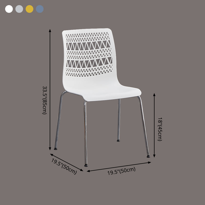 Sillas sin brazos apilables de estilo moderno, silla lateral con respaldo sólido