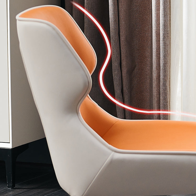 Sillas de comedor de cuero de estilo minimalista Sillas laterales con brazo Parsons y respaldo (juego de 2)