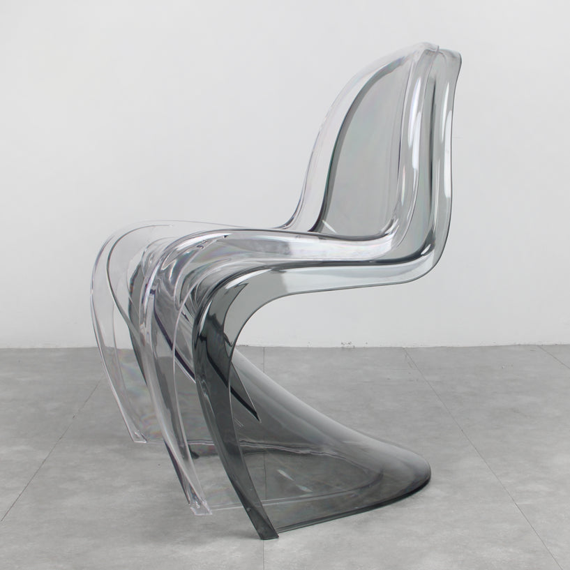 Contemporary Style Plastic Dining Armless Chair Curved Dining Solid Chair (Set of 4)