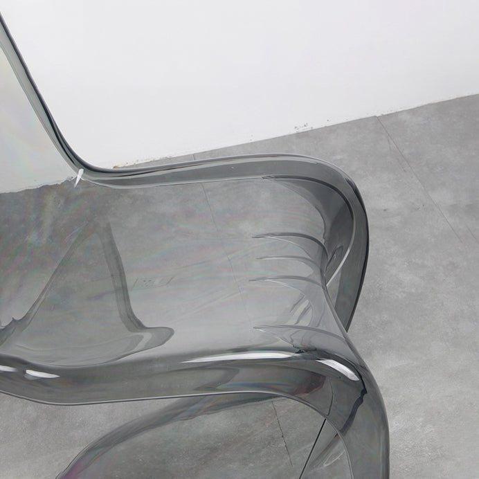 Contemporary Style Plastic Dining Armless Chair Curved Dining Solid Chair (Set of 4)