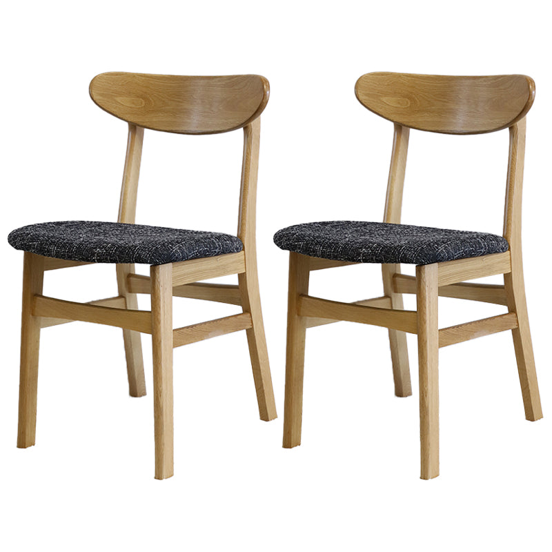Contemporary Style Wood Side Dining Chairs Open Back Dining Armless Chairs