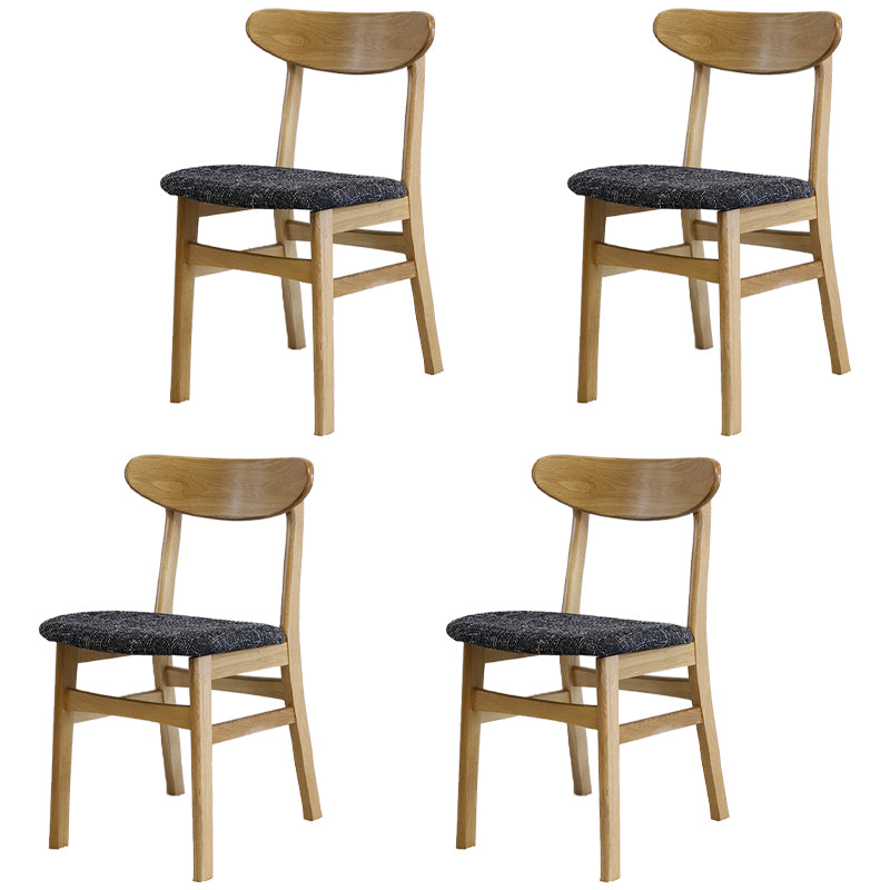 Contemporary Style Wood Side Dining Chairs Open Back Dining Armless Chairs