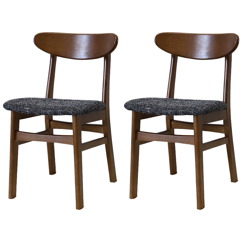 Contemporary Style Wood Side Dining Chairs Open Back Dining Armless Chairs