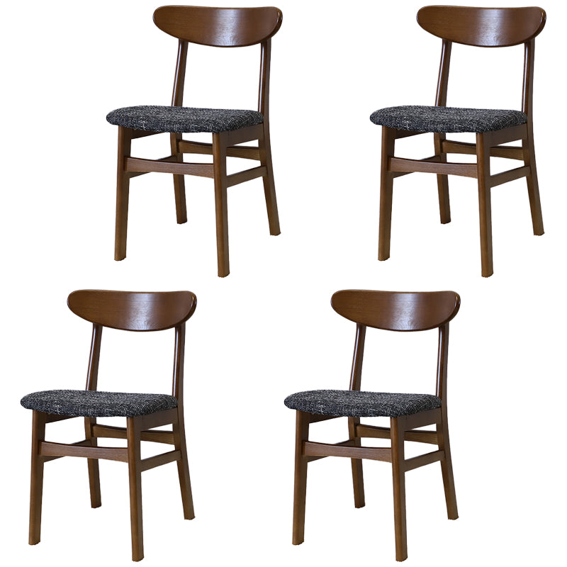 Contemporary Style Wood Side Dining Chairs Open Back Dining Armless Chairs