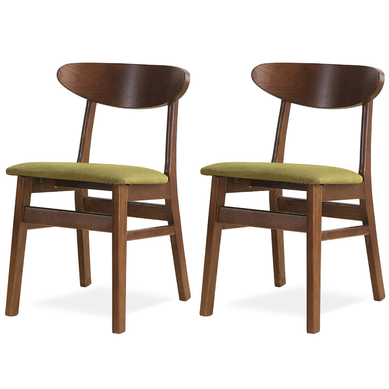Contemporary Style Wood Side Dining Chairs Open Back Dining Armless Chairs