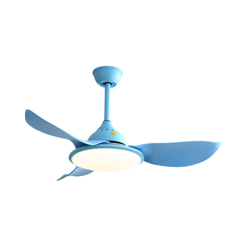 Cerchio acrilico semifulto semplice semplice 41 "W a ventola a ciondolo blu a LED in luce a 3 colori con/senza conversione di frequenza, 3 lame