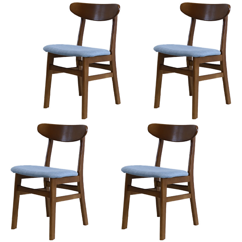 Contemporary Style Wood Side Dining Chairs Open Back Dining Armless Chairs