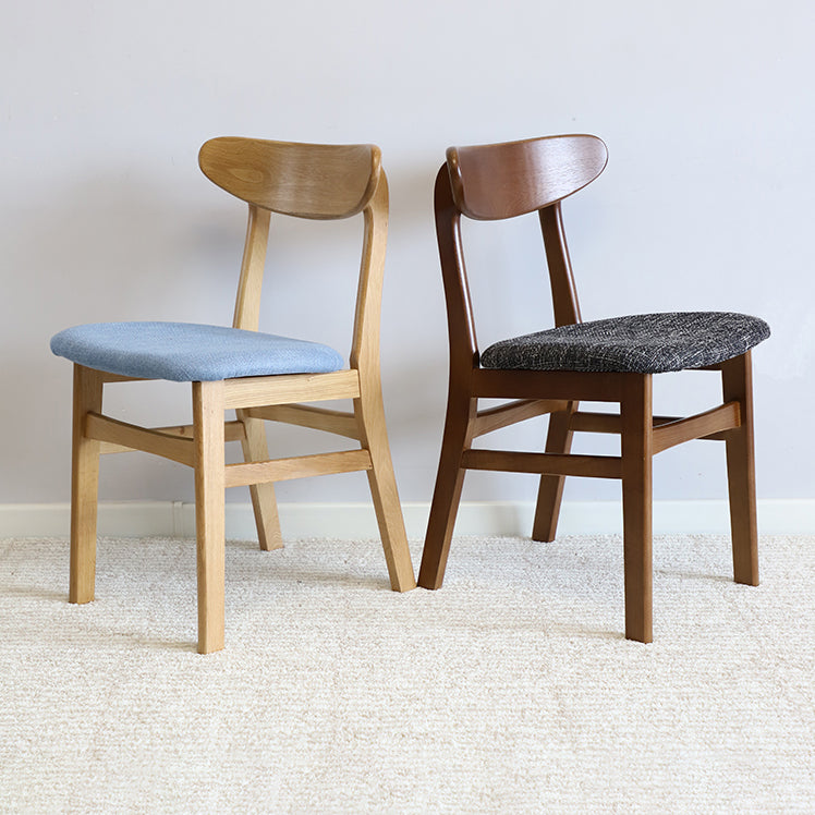 Contemporary Style Wood Side Dining Chairs Open Back Dining Armless Chairs