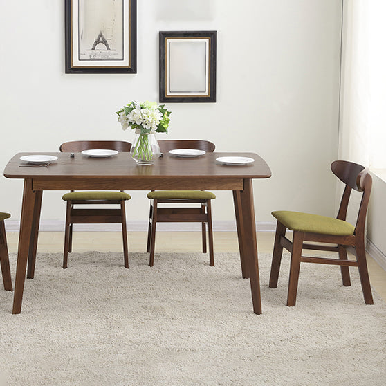 Contemporary Style Wood Side Dining Chairs Open Back Dining Armless Chairs