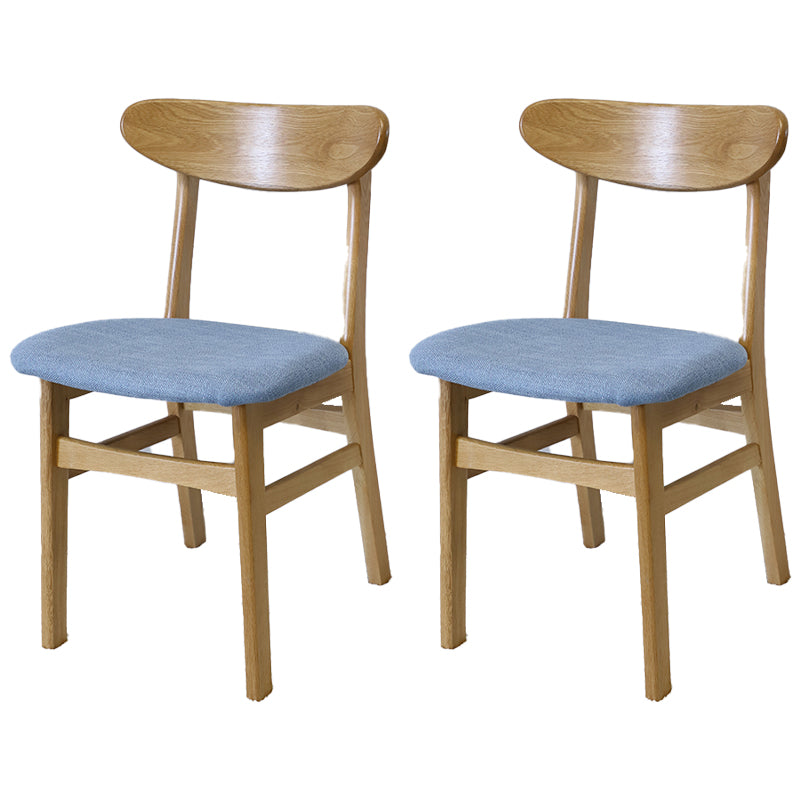 Contemporary Style Wood Side Dining Chairs Open Back Dining Armless Chairs
