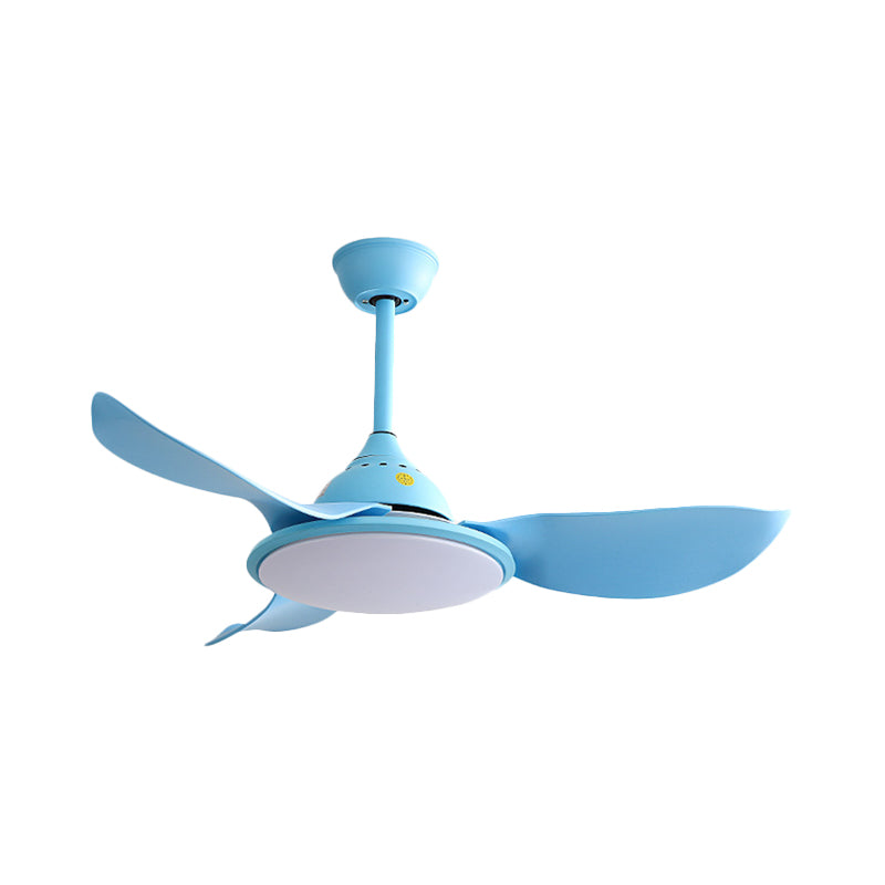 Cerchio acrilico semifulto semplice semplice 41 "W a ventola a ciondolo blu a LED in luce a 3 colori con/senza conversione di frequenza, 3 lame