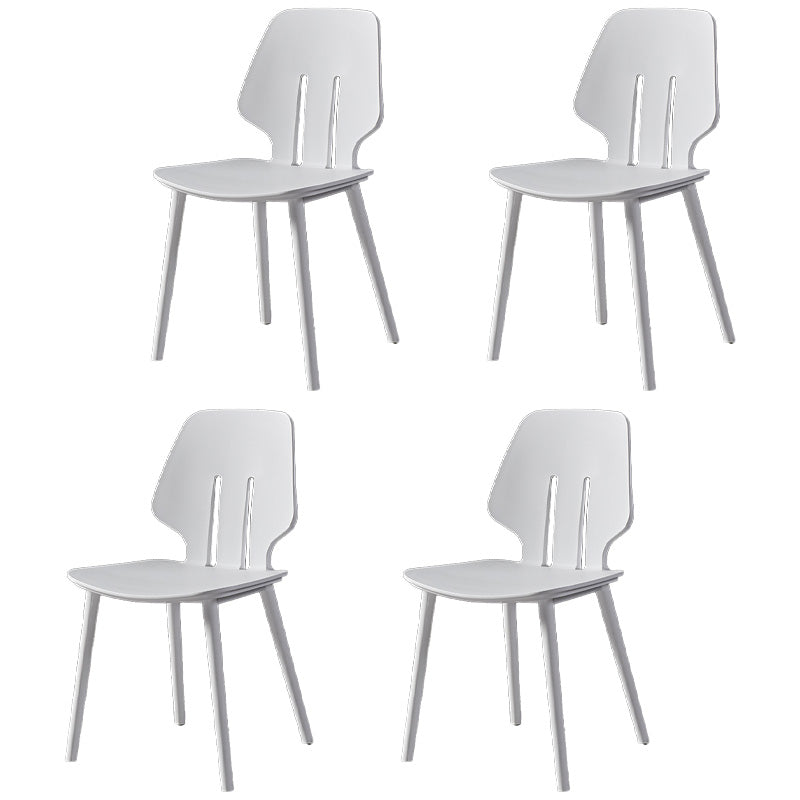 Chaises de salle à manger scandinaves sans accoudoirs Chaises d'appoint en plastique (Ensemble de 4)