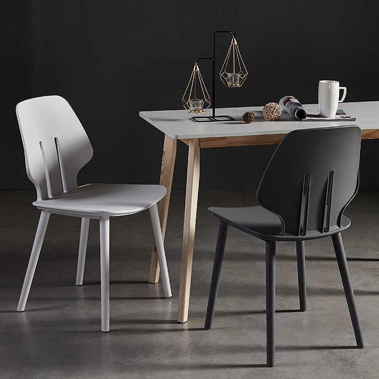 Chaises de salle à manger scandinaves sans accoudoirs Chaises d'appoint en plastique (Ensemble de 4)