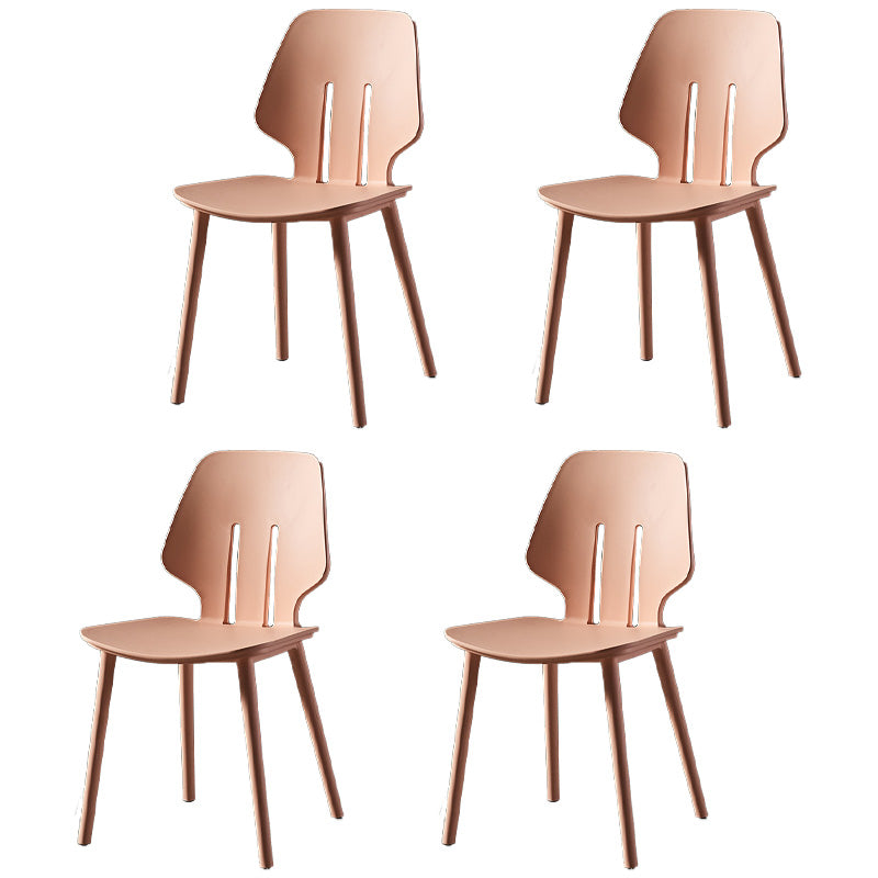 Chaises de salle à manger scandinaves sans accoudoirs Chaises d'appoint en plastique (Ensemble de 4)