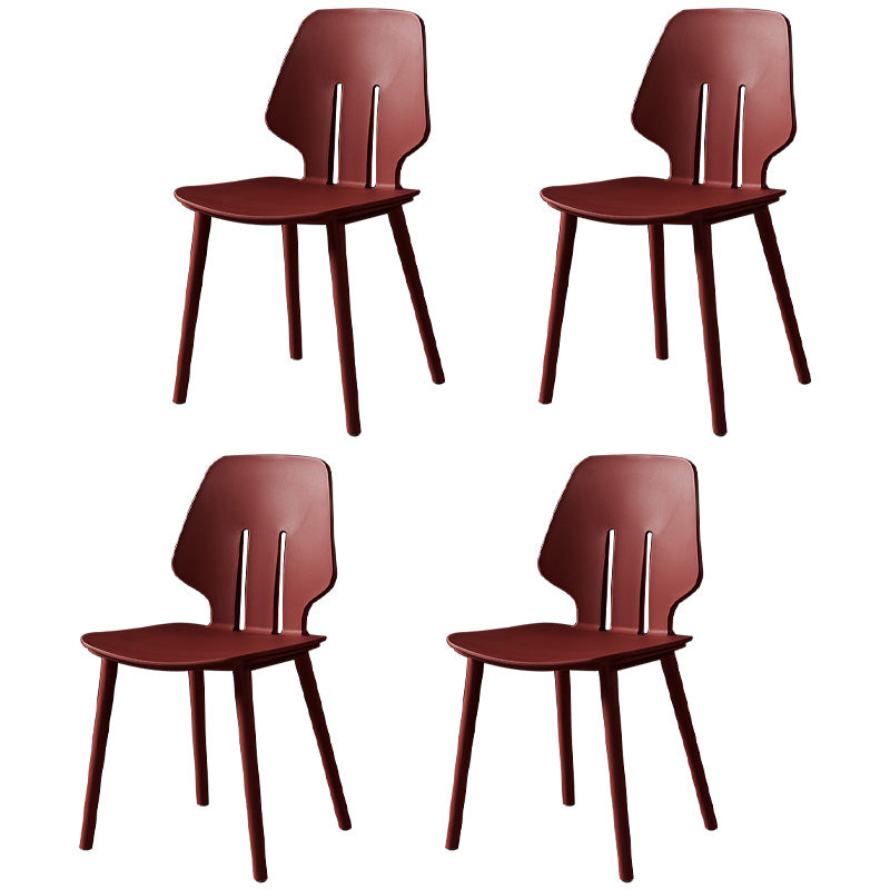 Chaises de salle à manger scandinaves sans accoudoirs Chaises d'appoint en plastique (Ensemble de 4)