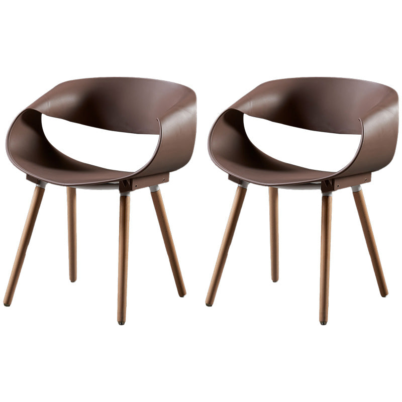Sillas de comedor escandinavas sin brazos Sillas de comedor laterales con patas de madera (juego de 2)