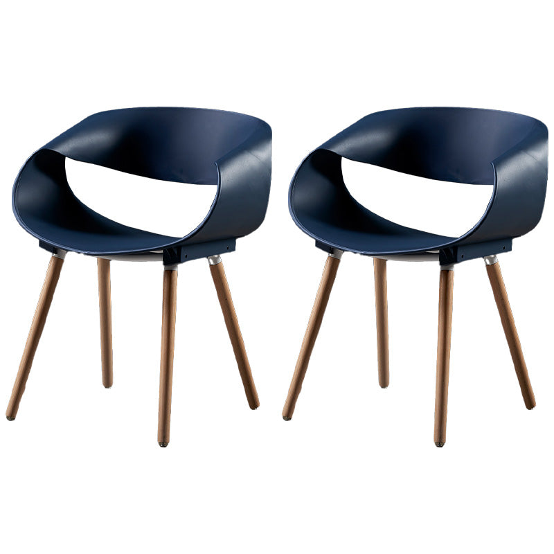 Sillas de comedor escandinavas sin brazos Sillas de comedor laterales con patas de madera (juego de 2)