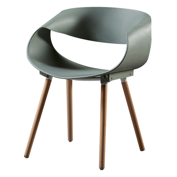 Sillas de comedor escandinavas sin brazos Sillas de comedor laterales con patas de madera (juego de 2)