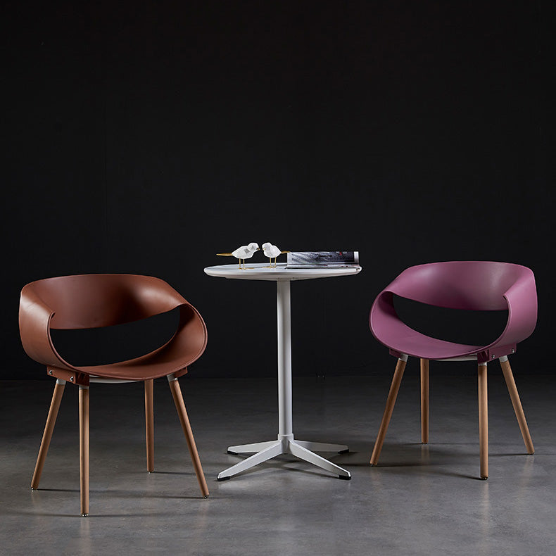 Sillas de comedor escandinavas sin brazos Sillas de comedor laterales con patas de madera (juego de 2)