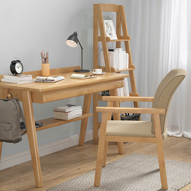 Silla de comedor de lino de estilo contemporáneo, silla tapizada con respaldo sólido individual