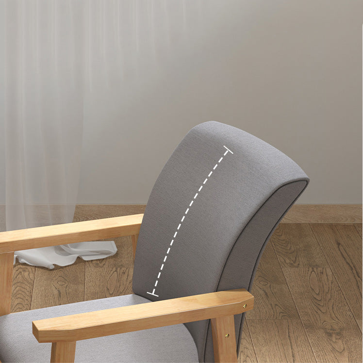 Silla de comedor de lino de estilo contemporáneo, silla tapizada con respaldo sólido individual