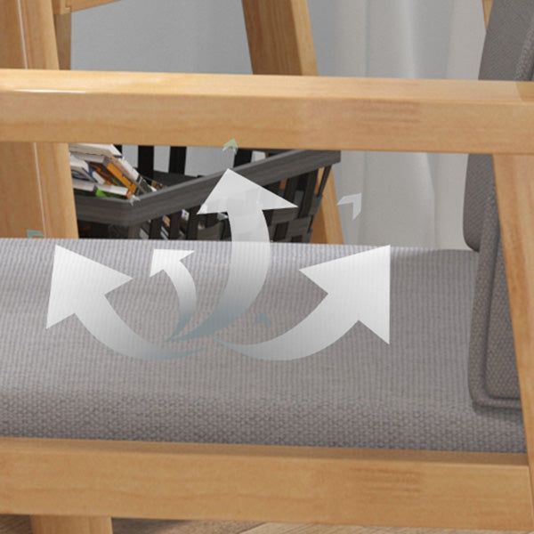 Silla de comedor de lino de estilo contemporáneo, silla tapizada con respaldo sólido individual