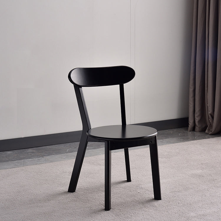 Sillas de comedor laterales de madera de estilo escandinavo Silla auxiliar de comedor con respaldo abierto (juego de 2)
