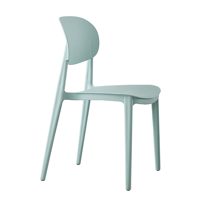Chaise de salle à manger sans accoudoirs à dossier ouvert Chaises d'appoint empilables en plastique (Ensemble de 4)