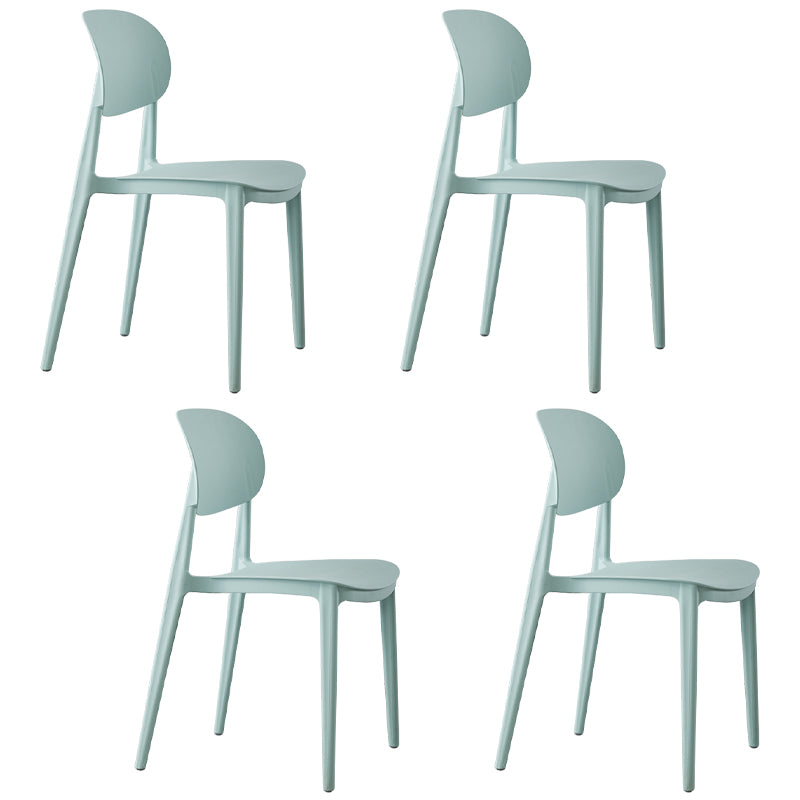 Chaise de salle à manger sans accoudoirs à dossier ouvert Chaises d'appoint empilables en plastique (Ensemble de 4)