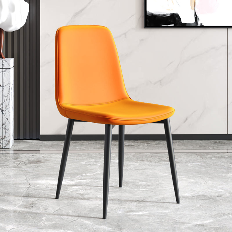 Modern Metal Indoor-Outdoor Chair Dining Room Solid Back Armless Single Chair