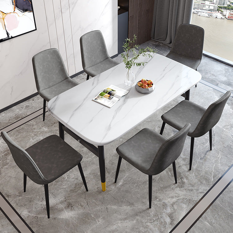 Modern Metal Indoor-Outdoor Chair Dining Room Solid Back Armless Single Chair