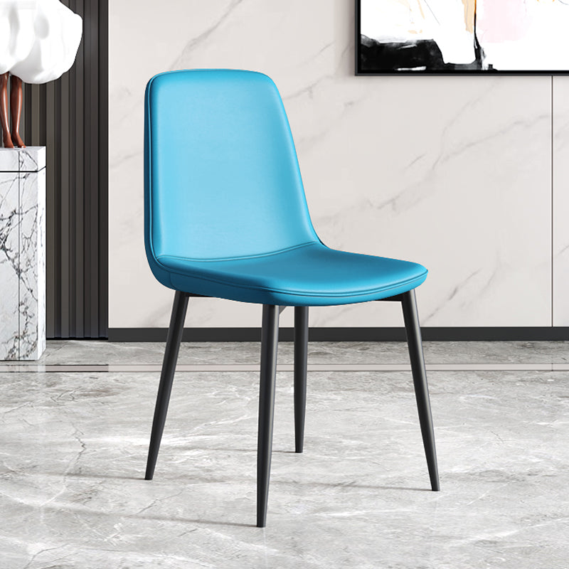 Modern Metal Indoor-Outdoor Chair Dining Room Solid Back Armless Single Chair