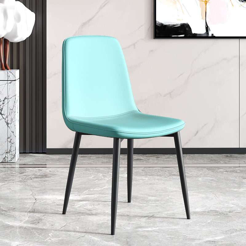 Modern Metal Indoor-Outdoor Chair Dining Room Solid Back Armless Single Chair
