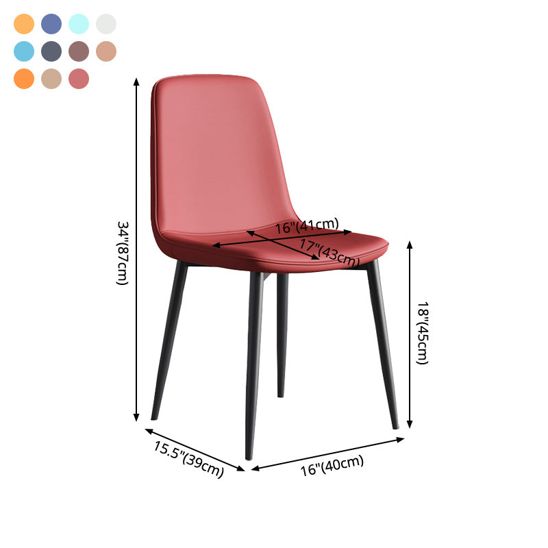 Modern Metal Indoor-Outdoor Chair Dining Room Solid Back Armless Single Chair